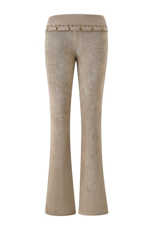 Blare Studded Terry Pant - Stone — packshot
