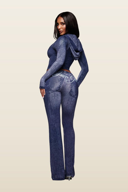 Blare Trackpant - Dark Denim — model back
