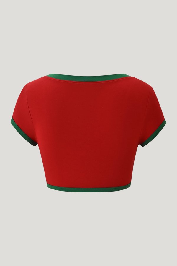 Blare Sport Crop Tee And Headband - Crimson — extra