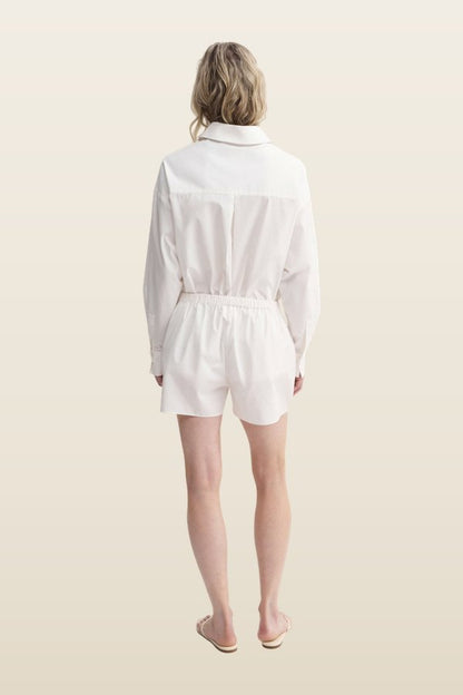 Blay Poplin Shorts, — model back