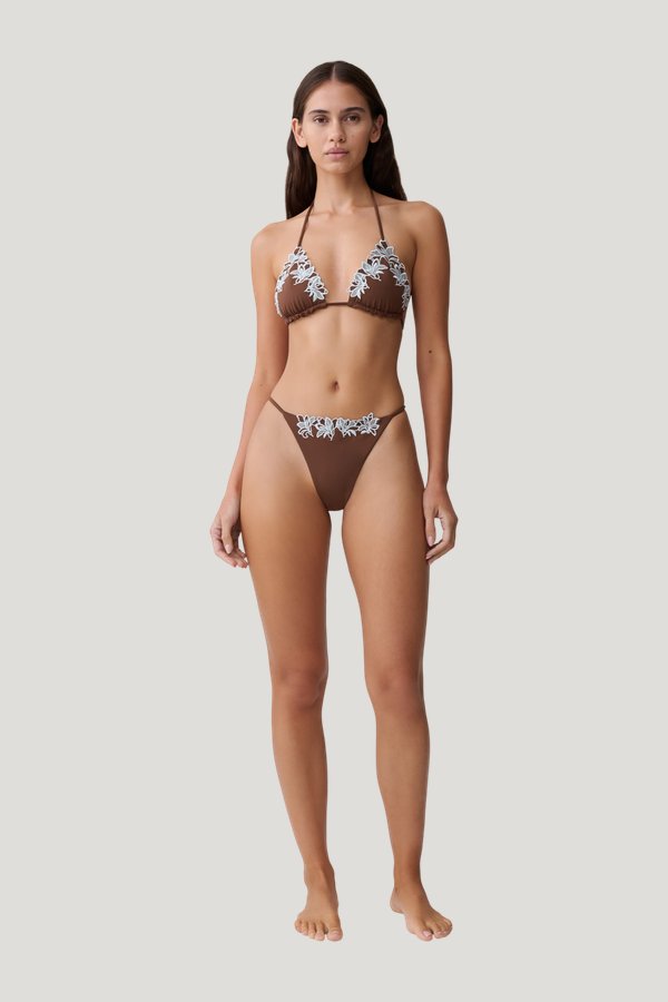 Bloom Embroidered Triangle Bikini Top — carry 2