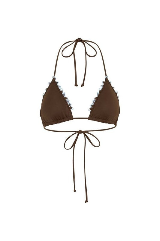 Bloom Embroidered Triangle Bikini Top — packshot