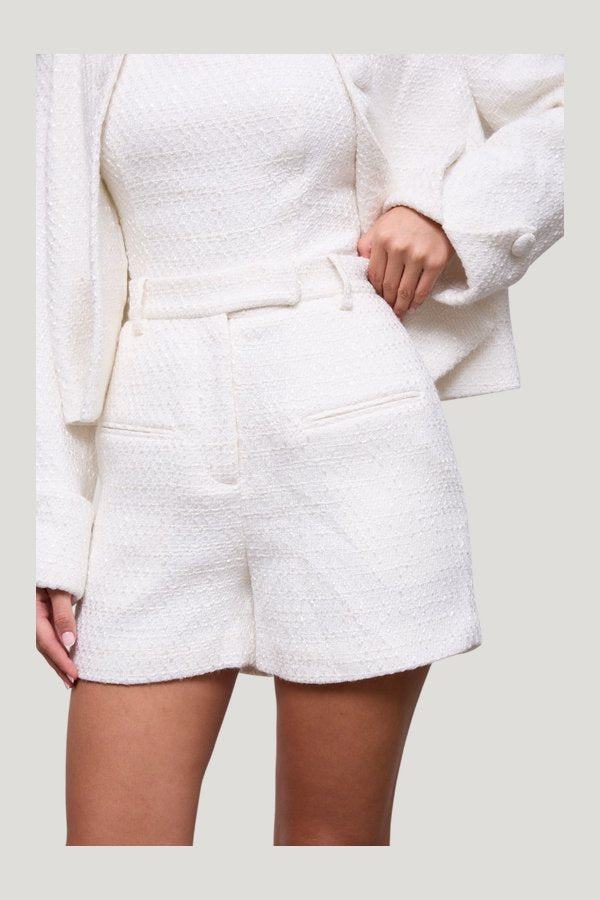 Bouclé Shorts — model side