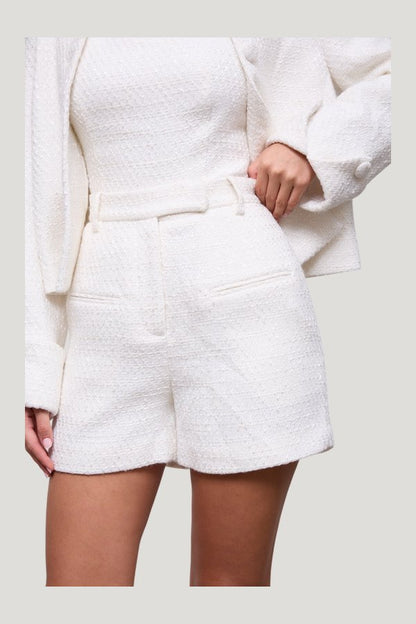 Bouclé Shorts — model side