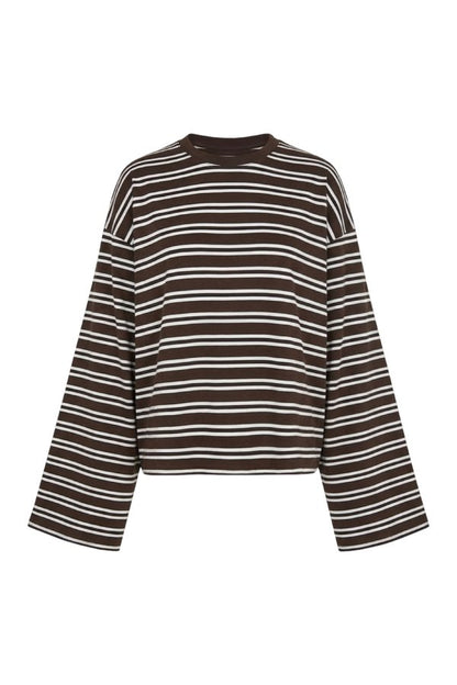 Boxy Oversized Striped Crew Neck Top — packshot