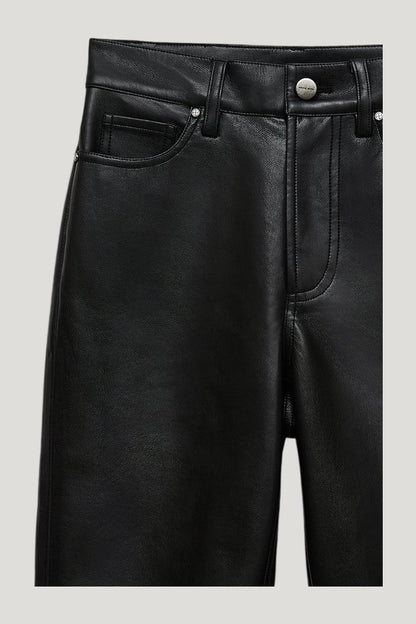 Bruno Pant - Black Recycled Leather — extra