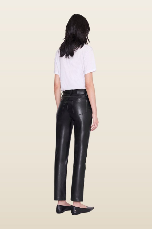 Bruno Pant - Black Recycled Leather — model back