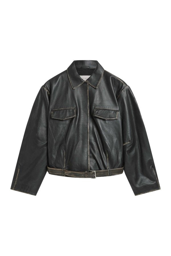 Brushed Leather Belted Jacket — packshot