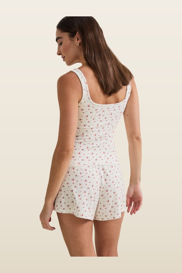Button Pyjama Shorts — model back