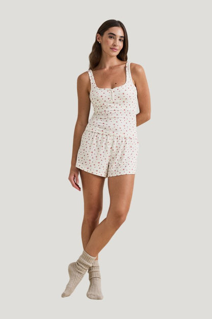 Button Pyjama Shorts — model front