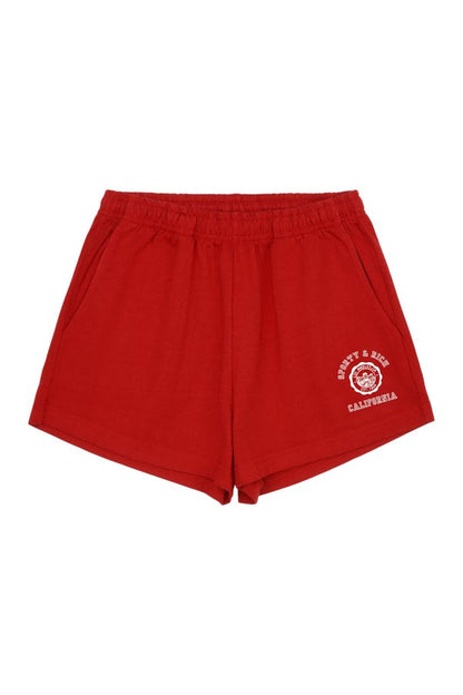 California Emblem Disco Short - Ruby/White — packshot