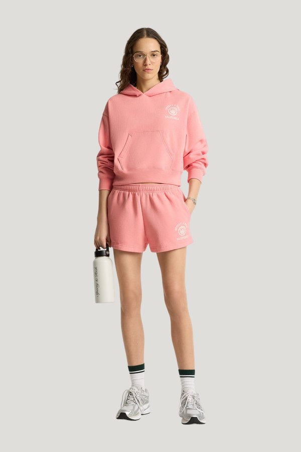 California Emblem Soft Disco Short - Carnation/White — model front