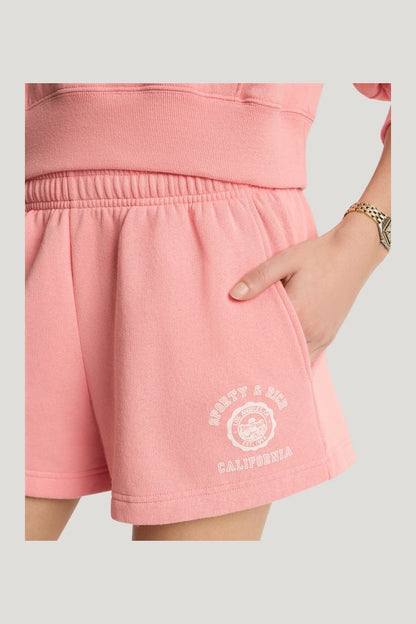 California Emblem Soft Disco Short - Carnation/White — model side