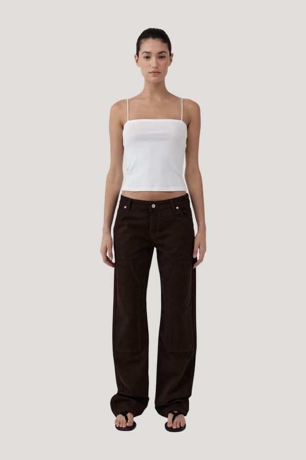 Canvas Carpenter Jeans - Bark — model front