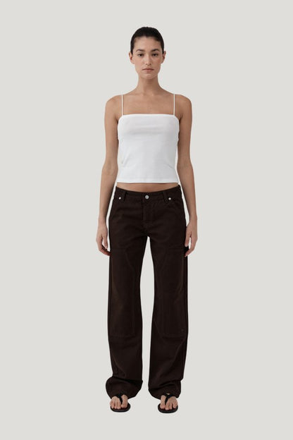 Canvas Carpenter Jeans - Bark — model front