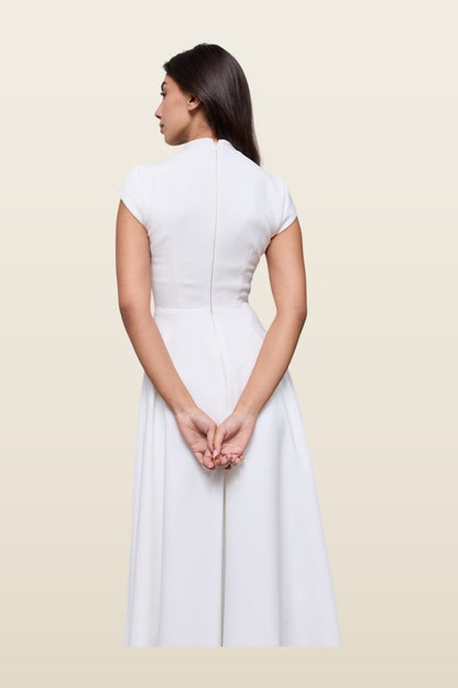 Cap Sleeve Midi Dress — model back