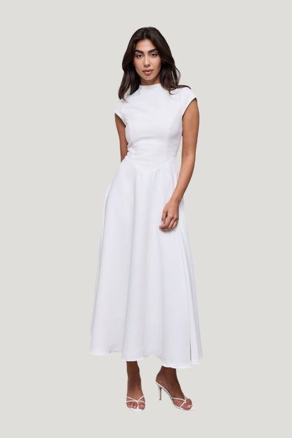 Cap Sleeve Midi Dress — model front