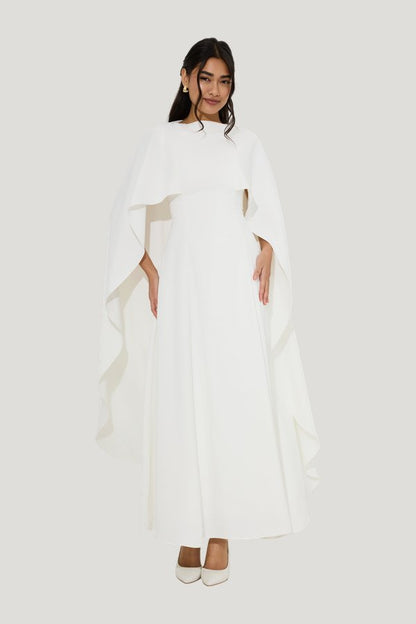 Cape Midi Dress — model front
