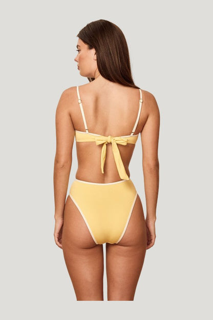 Capri Color Block Top - Meyer/Ivory — model side