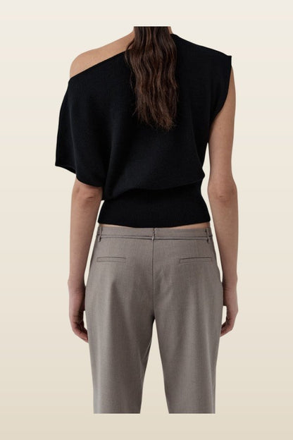 Cashmere Asymm Top — model back