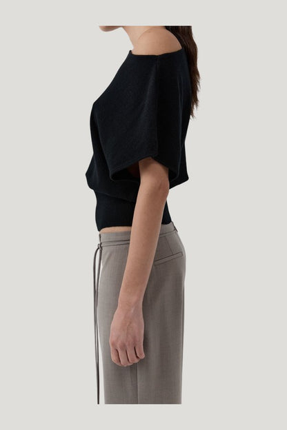 Cashmere Asymm Top — model side