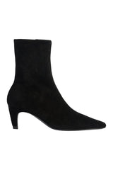 Cave Ankle Boot in Black Stretch Suede Leather — packshot