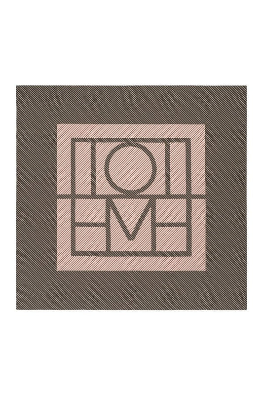 Centered monogram silk scarf walnut — packshot