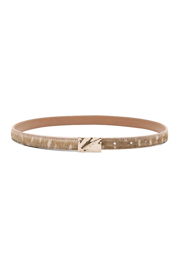 CHARLOTTE Deer print pony-effect leather belt — packshot