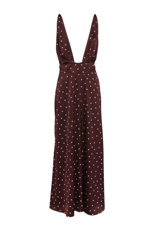 Cici Maxi Dress Pink Polkadot — packshot