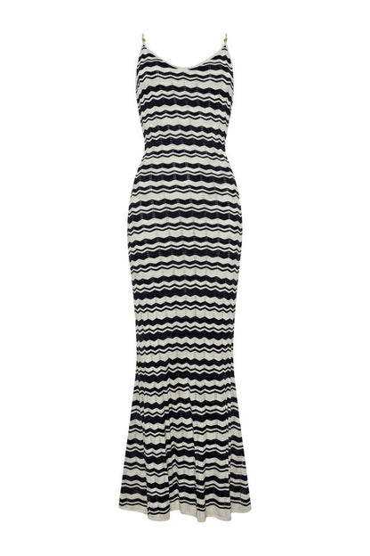 Cindy Crochet Maxi Dress (Ecru Ink — packshot