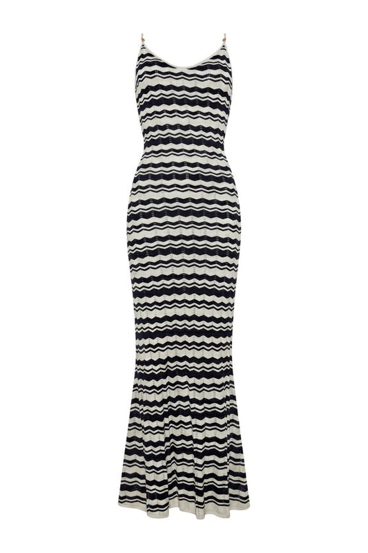 Cindy Crochet Maxi Dress (Ecru Ink — packshot
