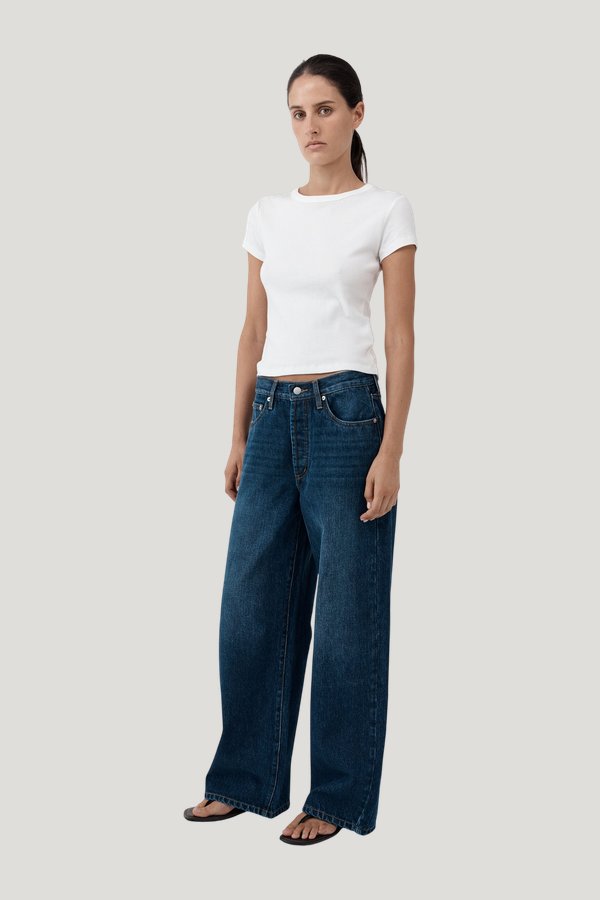 Classic Mid Rise Jeans — model side