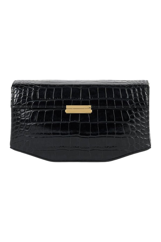 Clip croco-embossed clutch — packshot