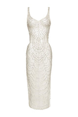 Cobweb Midi Dress - Pearl — packshot