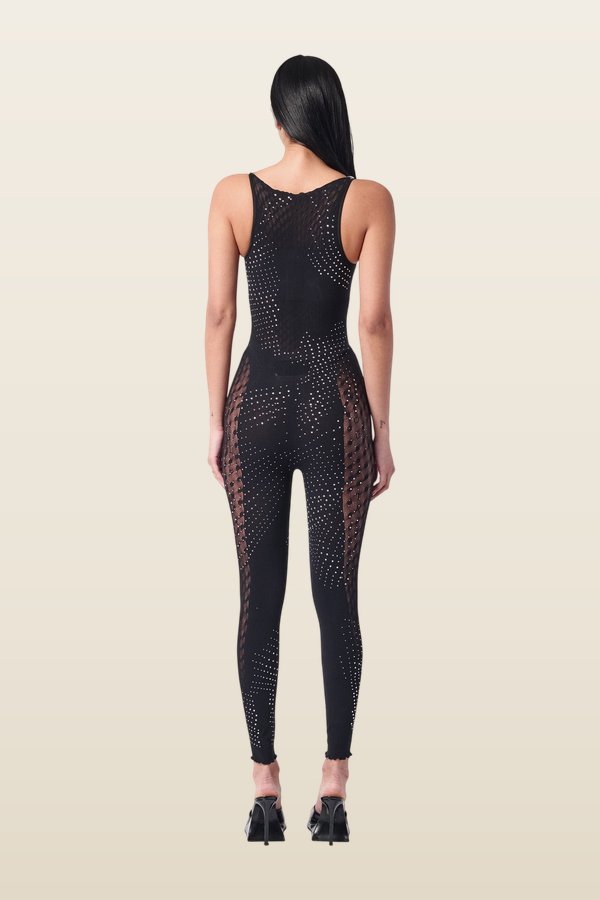 Rhinestoned Janice Jumpsuit Jet — carry 4