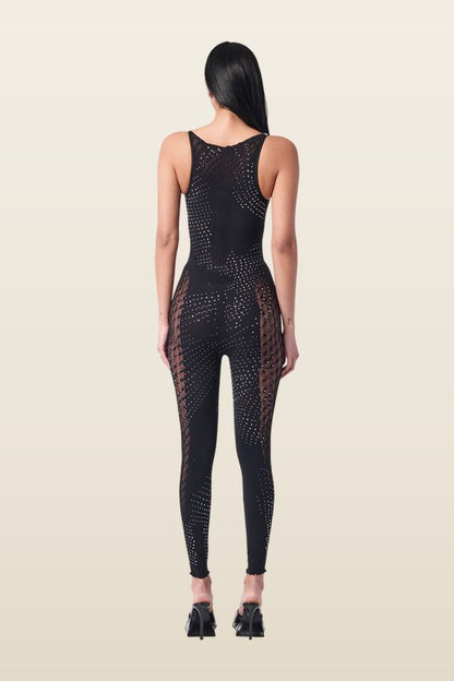 Rhinestoned Janice Jumpsuit Jet — carry 4