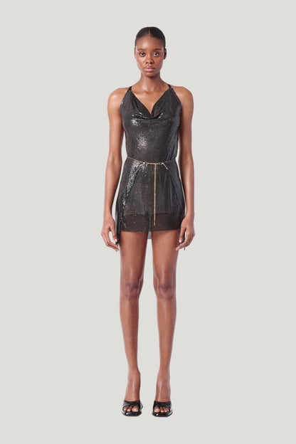 Adrianne Dress in Jet — model front