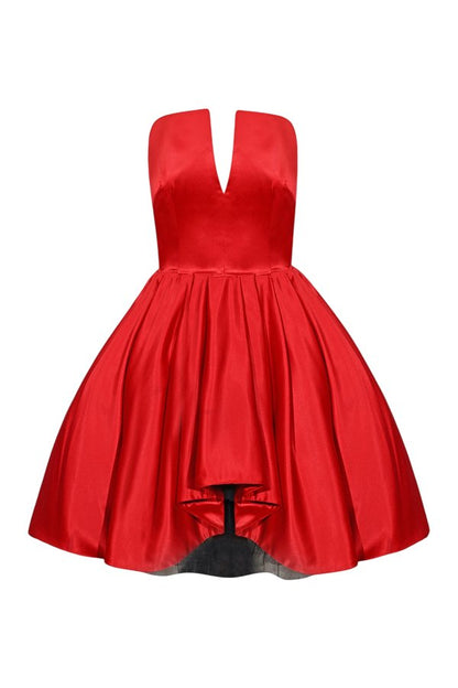 Corset Red Silk Mini Dress — packshot