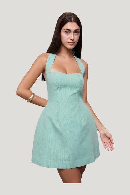 Cotton Pinstripe Mini Dress — carry 3
