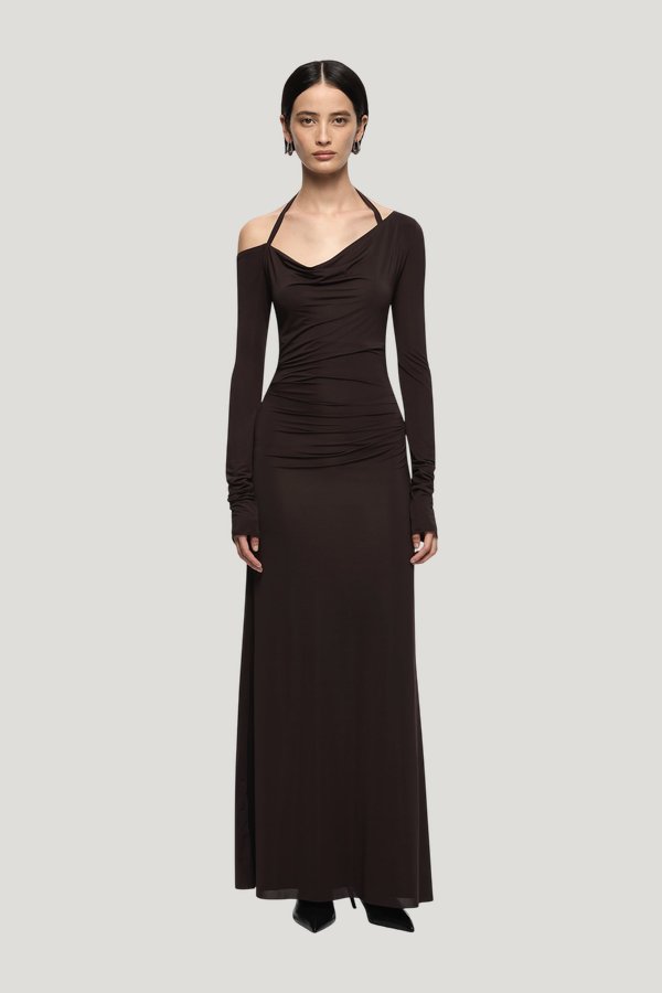 Court Long Sleeve Maxi Dress — model front
