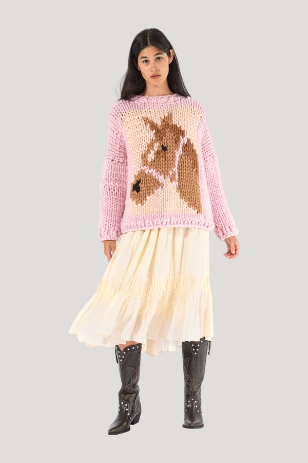 Cowgirl Chunky Knit Sweater — model front