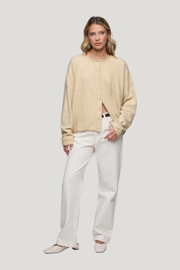 Cozy Knit Boxy Cardigan | Heather Oat — carry 2