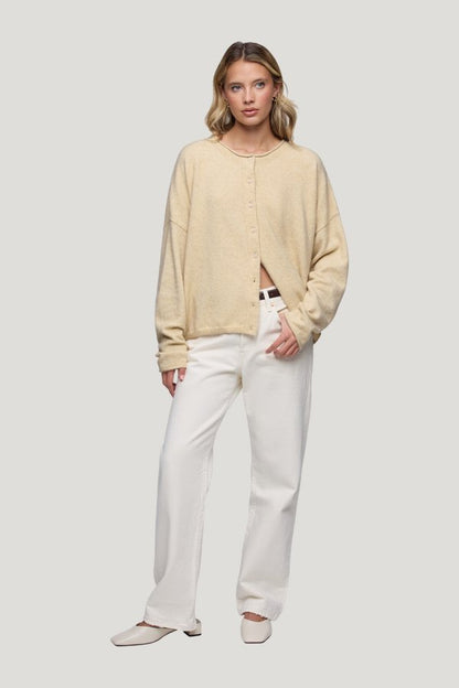 Cozy Knit Boxy Cardigan | Heather Oat — carry 2