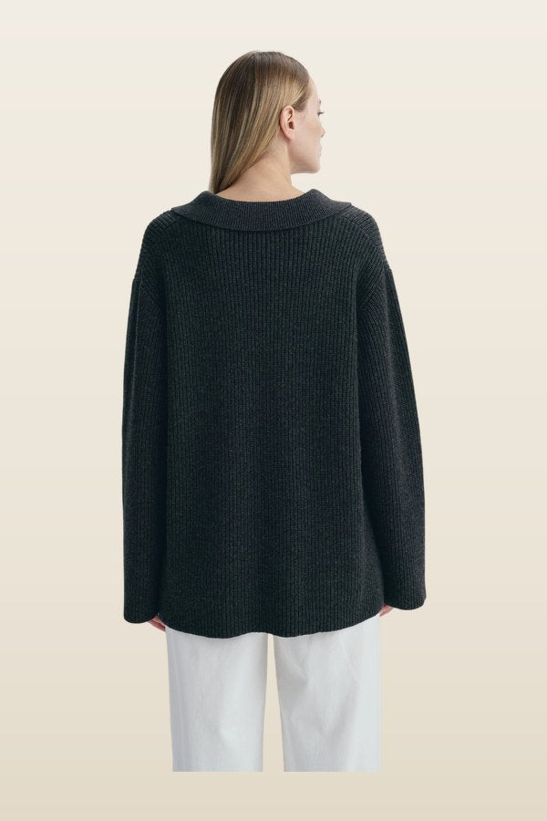 Crémieux Boxy Polo Sweater — model back