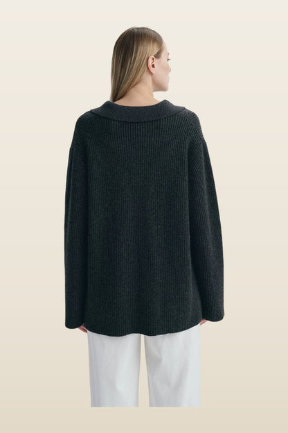 Crémieux Boxy Polo Sweater — model back