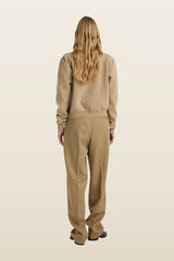 Daria - Single pleat tapered trousers | heritage stripe — model back