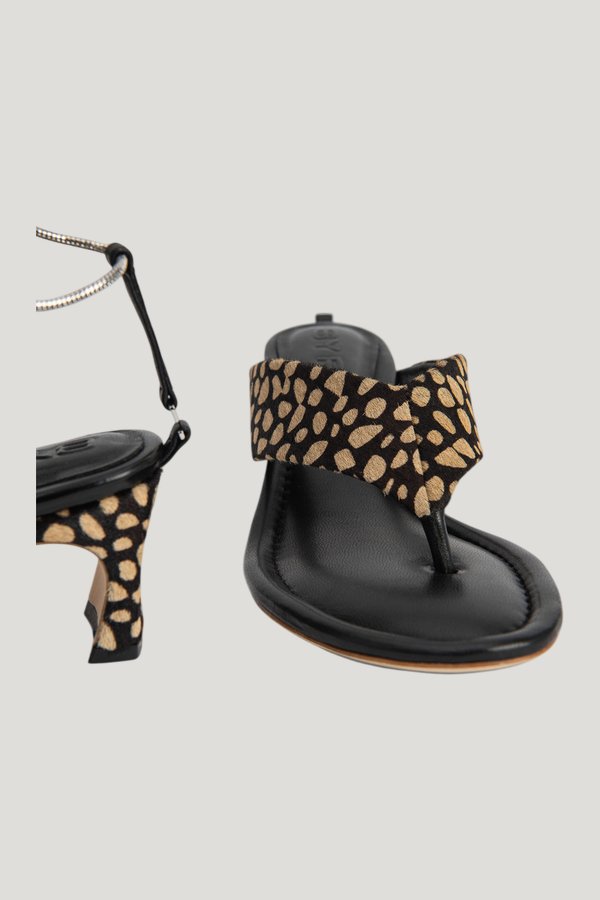 Dasha Heel Black Cheetah Pony Hair — extra