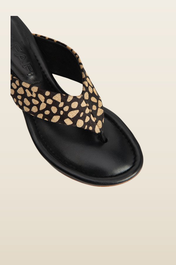 Dasha Heel Black Cheetah Pony Hair — model back