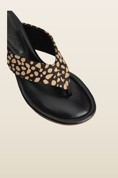 Dasha Heel Black Cheetah Pony Hair — model back