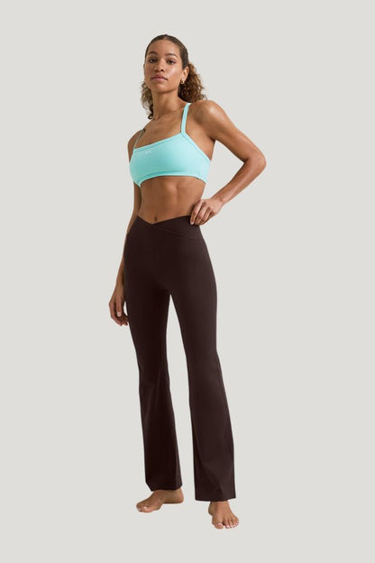 DayFlex Wrap Flared Yoga Pant - Americano — model front